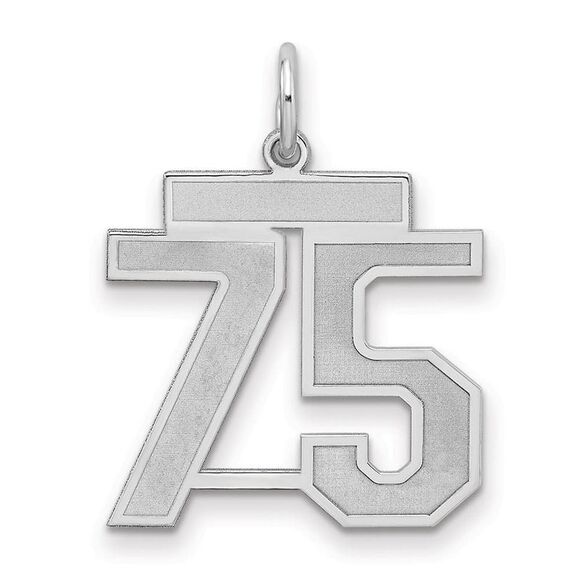 Sterling Silver Jersey Collection Medium Number 75 Pendant